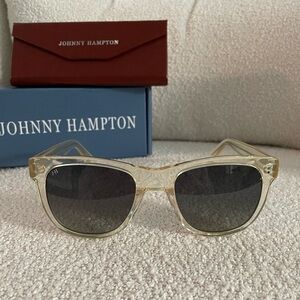 Johnny Hampton Acrylic Clear Wayfarer Sunglasses Champagne Accents